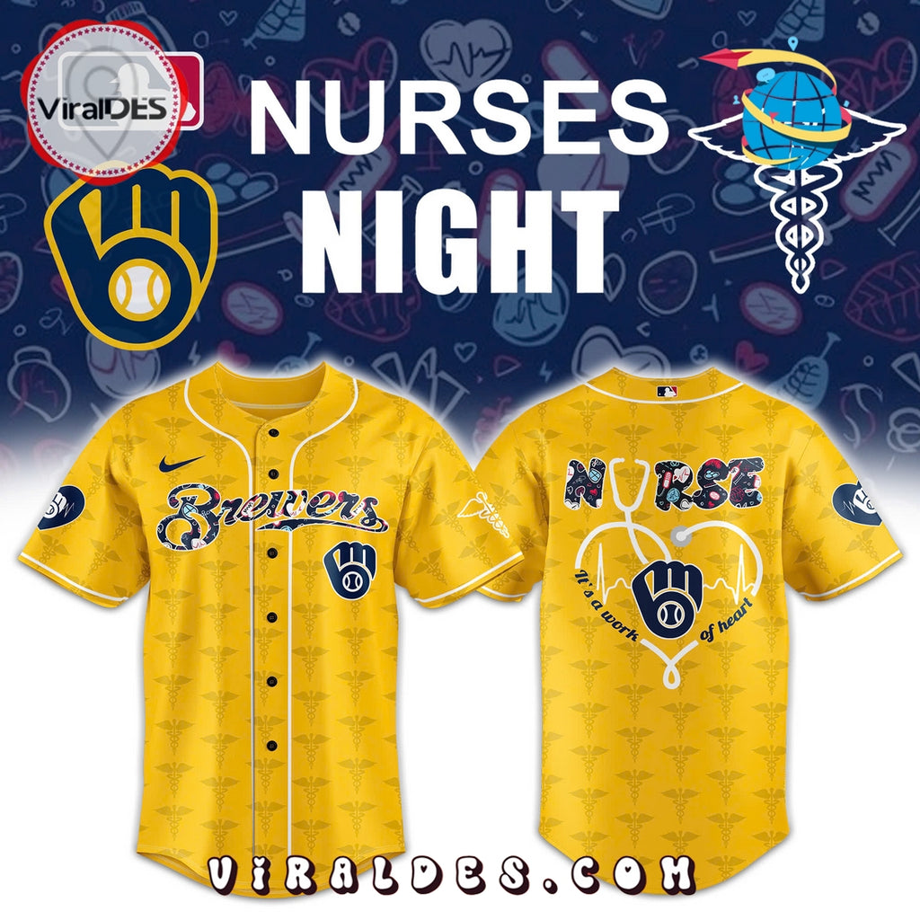 Milwaukee Brewers 2025 Nurses Night Gold Baseball Jersey