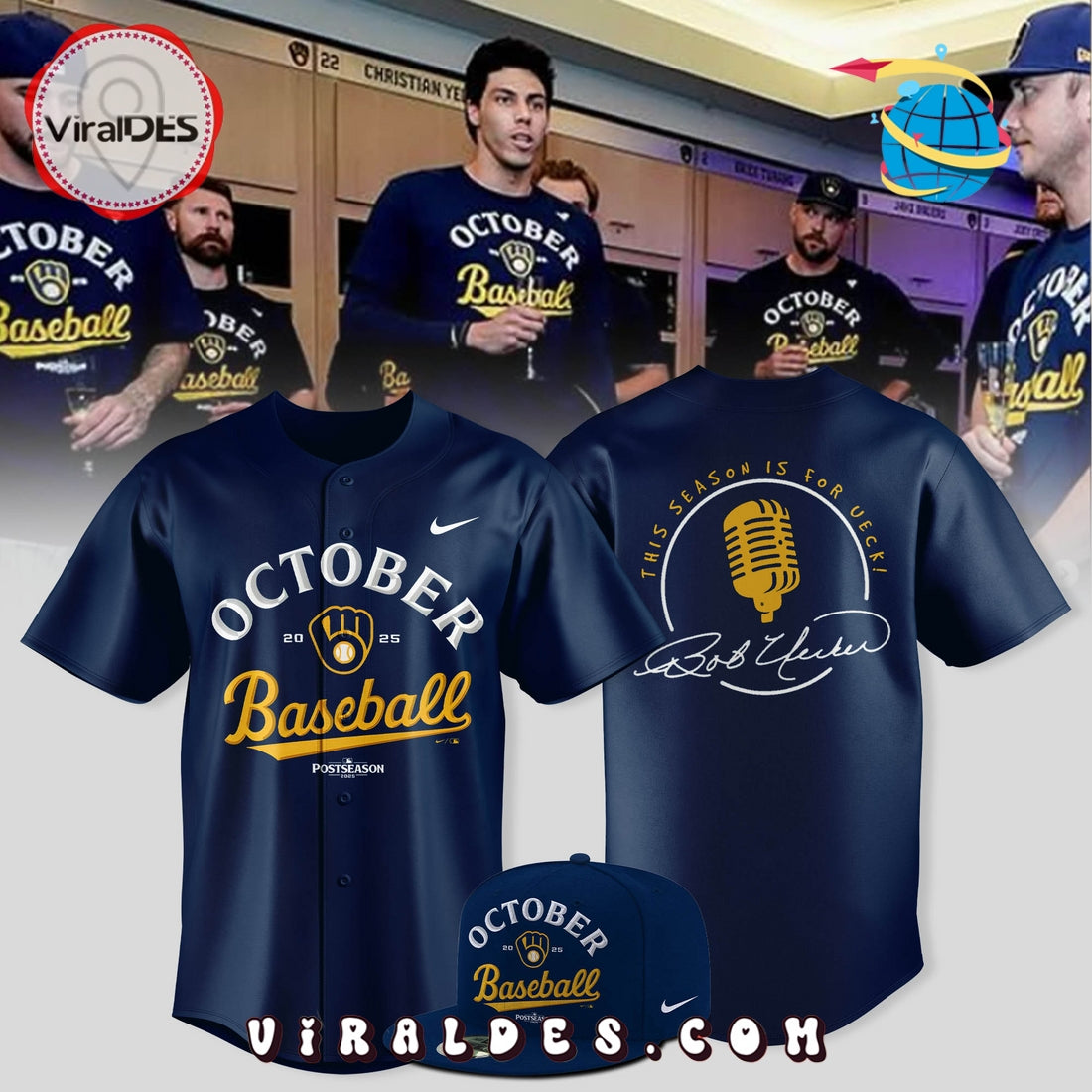 Milwaukee Brewers 2025 October Ready Baseball Jersey
