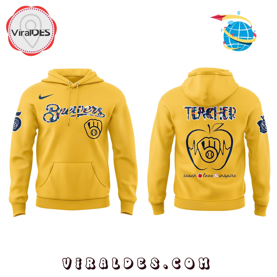 Milwaukee Brewers 2025 Teacher Night Hoodie – Gold