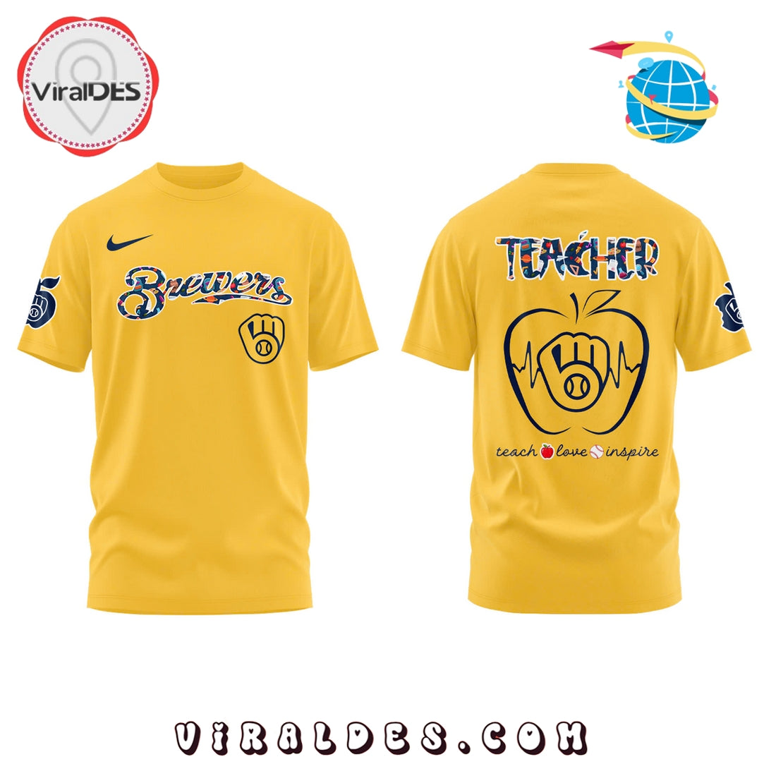 Milwaukee Brewers 2025 Teacher Night Hoodie – Gold
