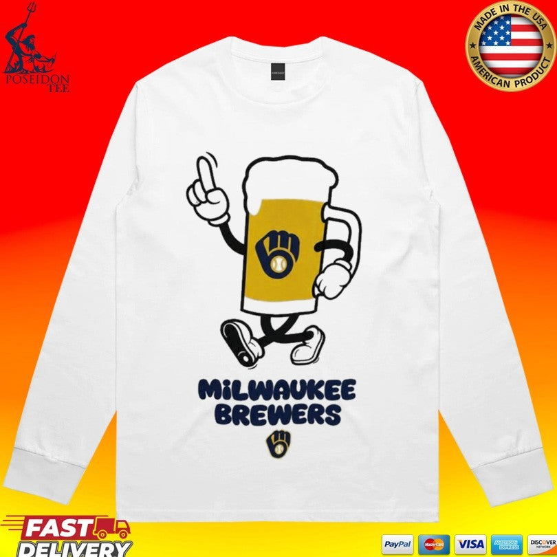 Milwaukee Brewers Drink Beer Cartoon T-shirt