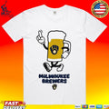 Milwaukee Brewers Drink Beer Cartoon T-shirt