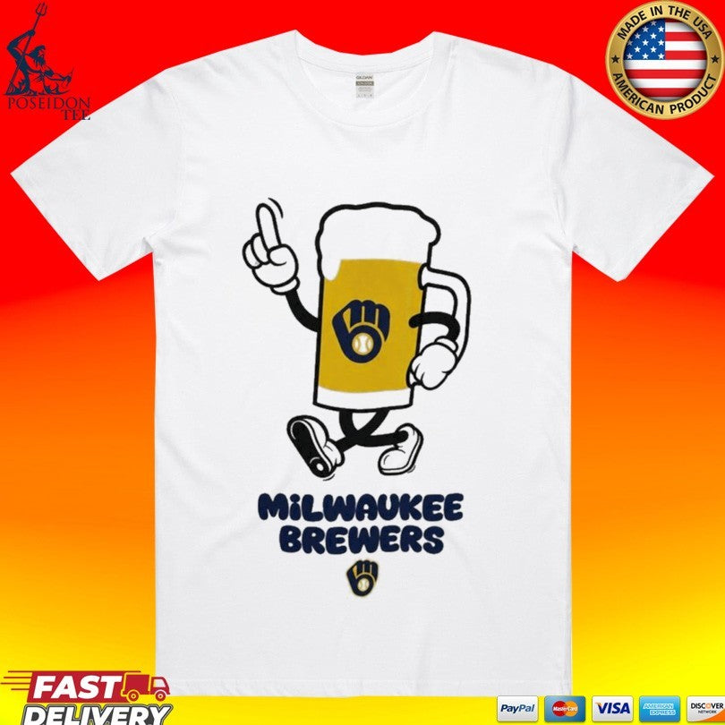 Milwaukee Brewers Drink Beer Cartoon T-shirt