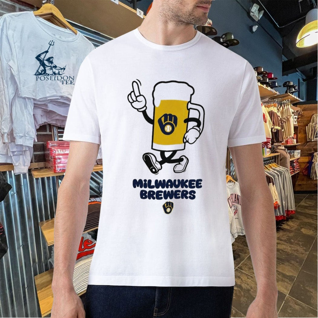 Milwaukee Brewers Drink Beer Cartoon T-shirt