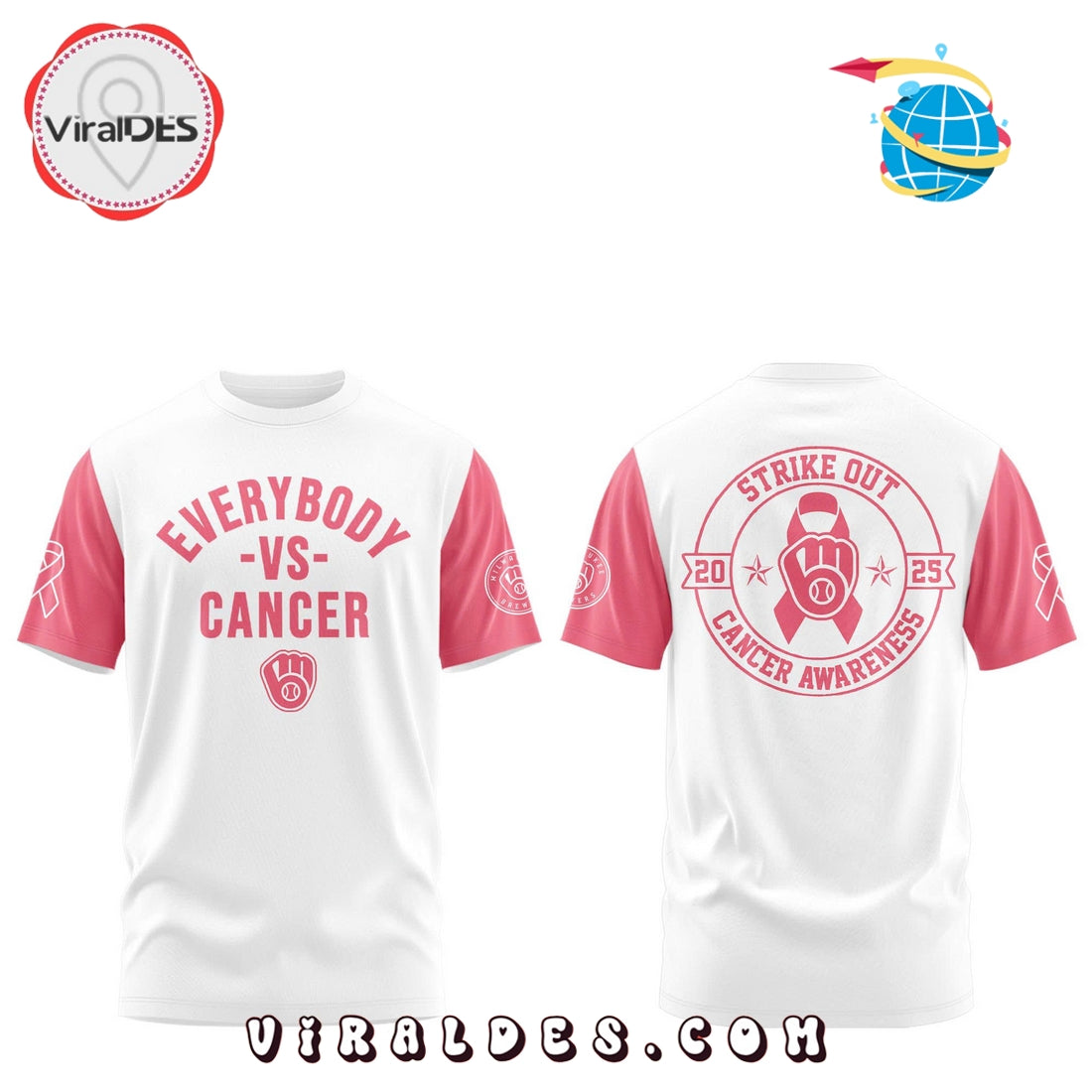 Milwaukee Brewers Everybody vs Cancer Awareness Day Hoodie