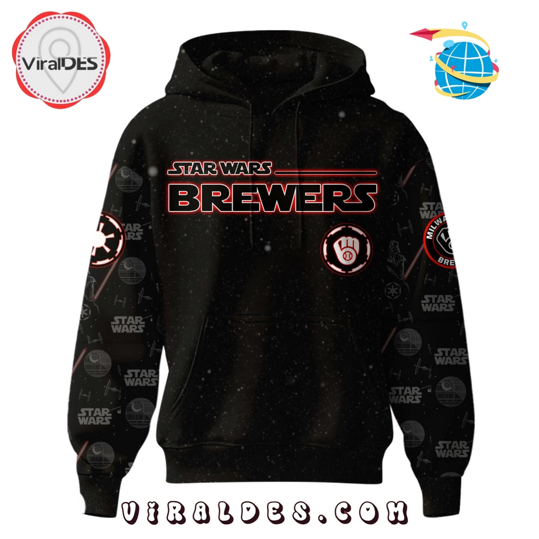 Milwaukee Brewers MLB x Star War Night Hoodie, Jogger, Cap