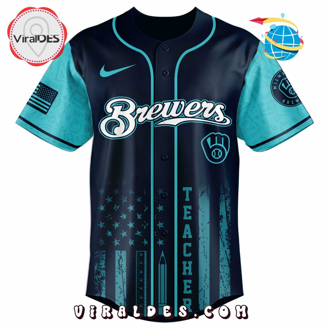 Milwaukee Brewers MLB x Teacher Appreciation Day Baseball Jersey