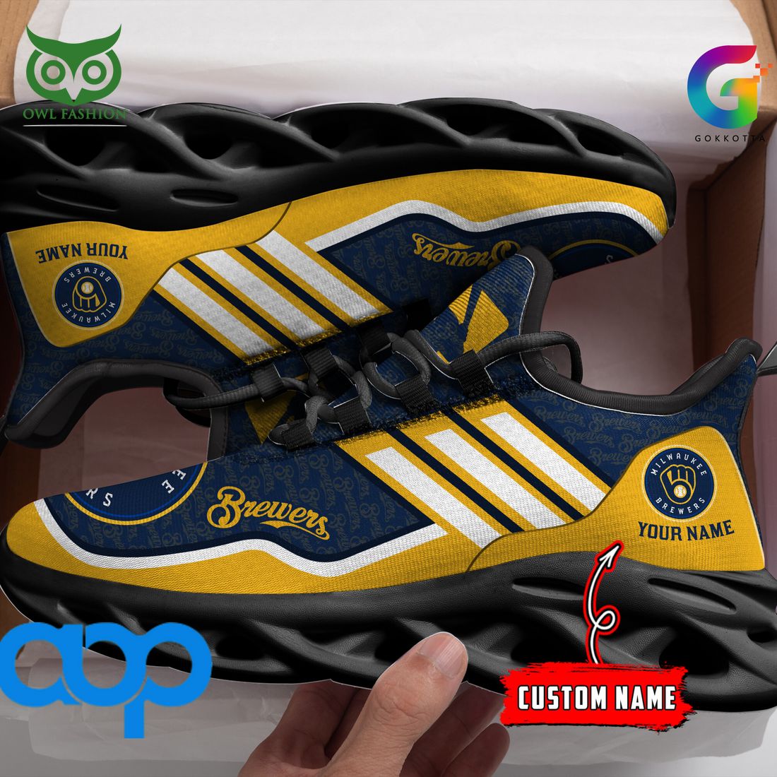 Milwaukee Brewers MLB Personalized New Max Soul Sneaker
