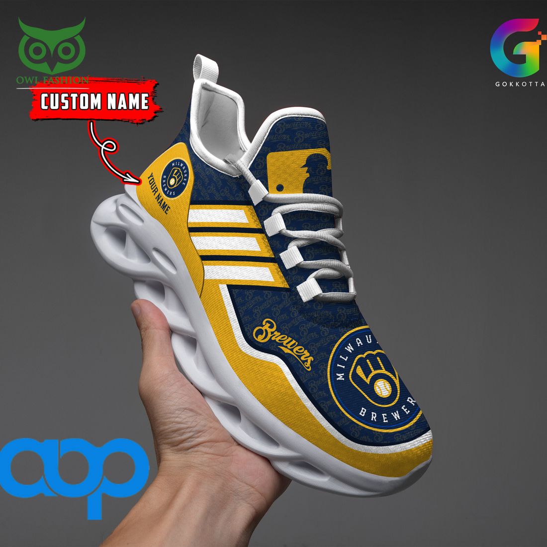 Milwaukee Brewers MLB Personalized New Max Soul Sneaker