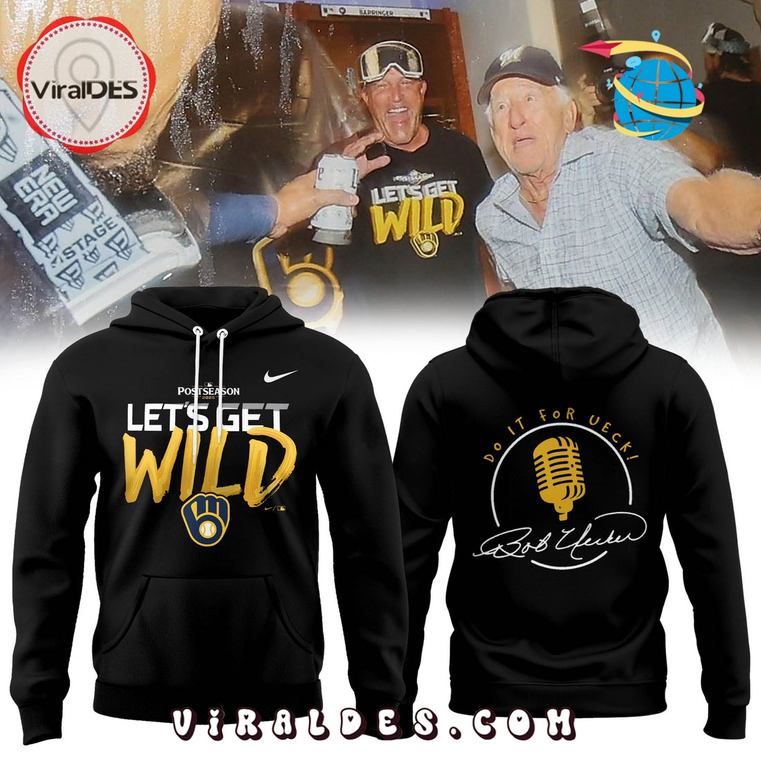 Milwaukee Brewers Postseason 2025 Black Hoodie