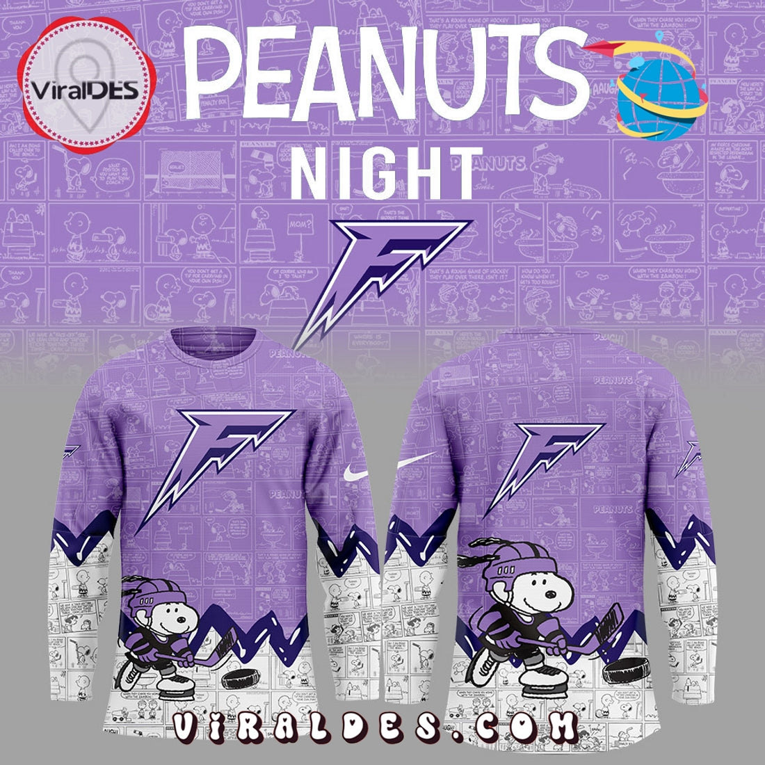 Minnesota Frost 75th Anniversary Peanuts Hockey Jersey