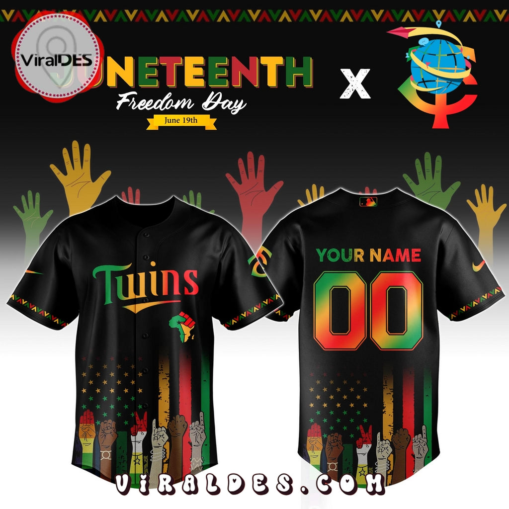 Minnesota Twins Custom MLB Juneteenth Baseball Jersey