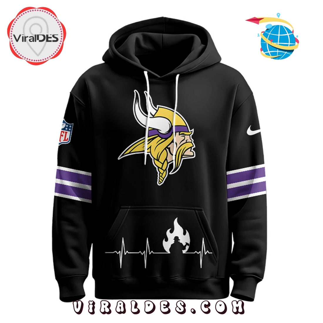 Minnesota Vikings x Firefighter Appreciation Night Game Hoodie 2025
