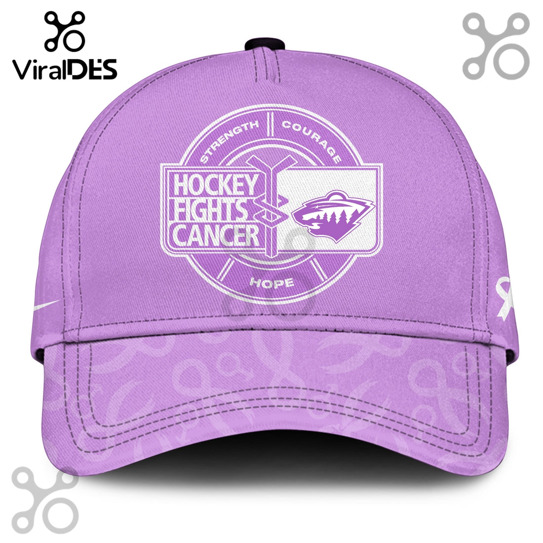 Minnesota Wild Hockey Fights Cancer Purple Ribbon Hoodie