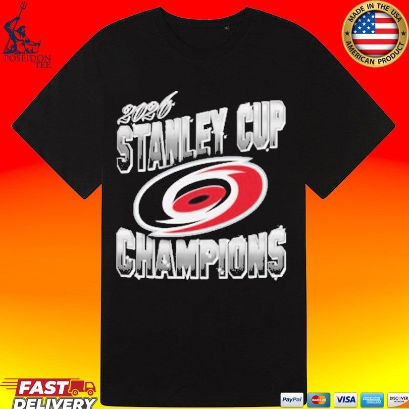 Mitchell And Ness Carolina Hurricanes Black 2026 Stanley Cup Champions T-shirt