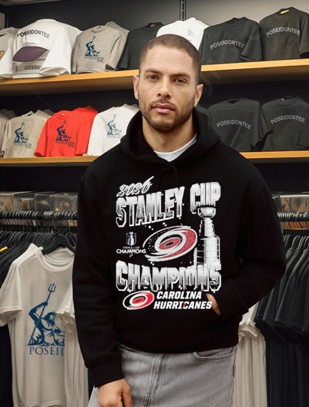 Mitchell And Ness Carolina Hurricanes Mens Black 2026 Stanley Cup Champions T-shirt