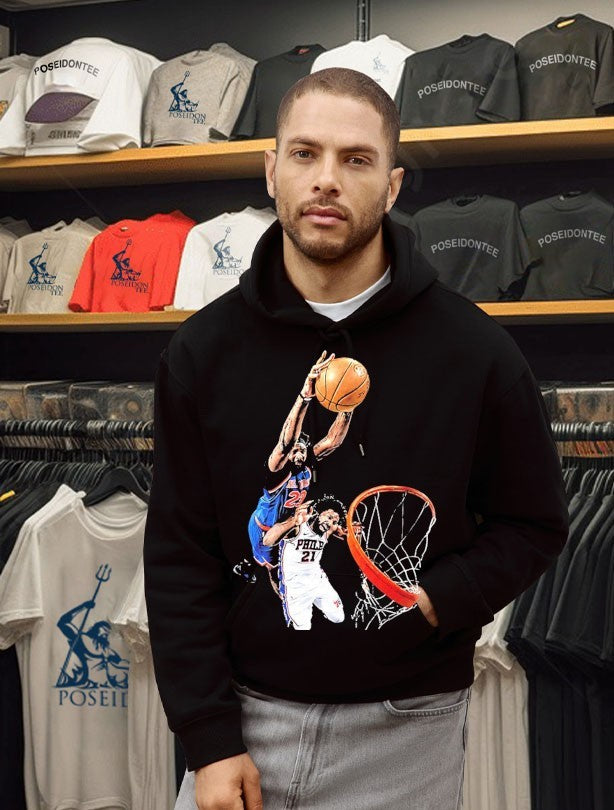 Mitchell Robinson And Joel Embiid Dunk Nba Basketball T-shirt