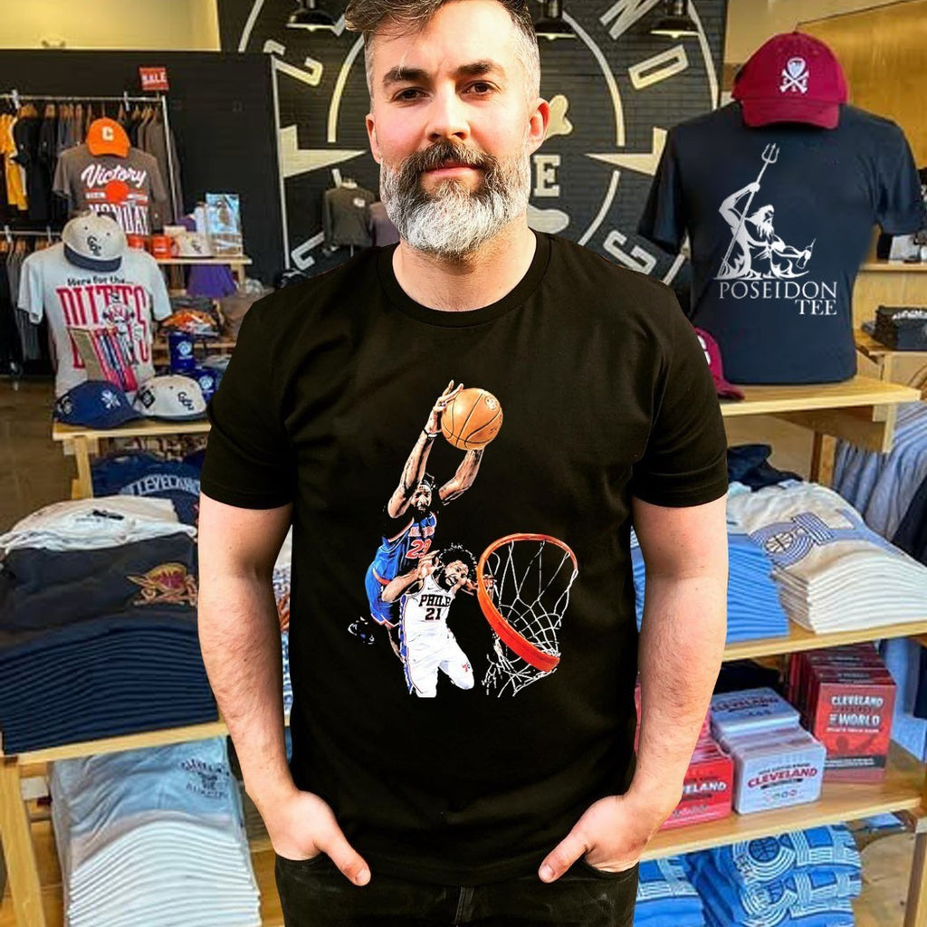 Mitchell Robinson And Joel Embiid Dunk Nba Basketball T-shirt