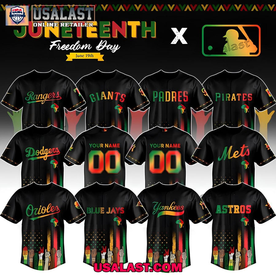 MLB All Team Juneteenth Freedom Day 3D Baseball Jersey Shirt