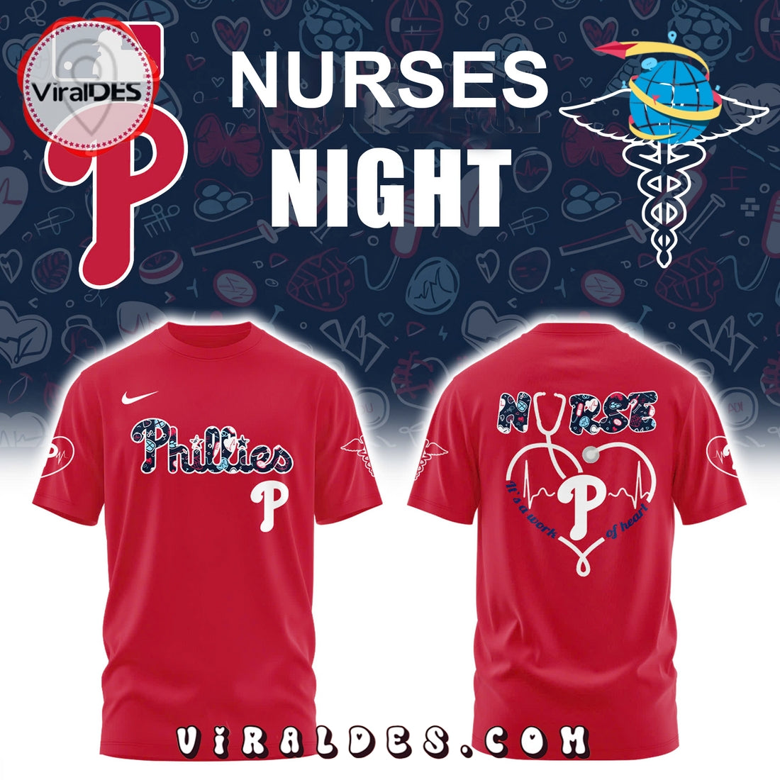 MLB Philadelphia Phillies Nurses Night Red Hoodie