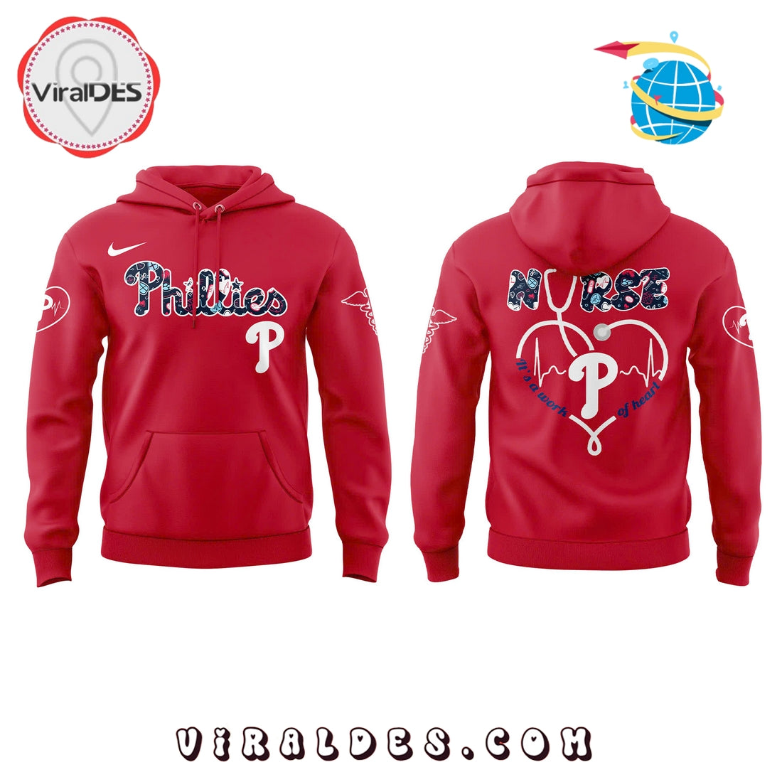 MLB Philadelphia Phillies Nurses Night Red Hoodie