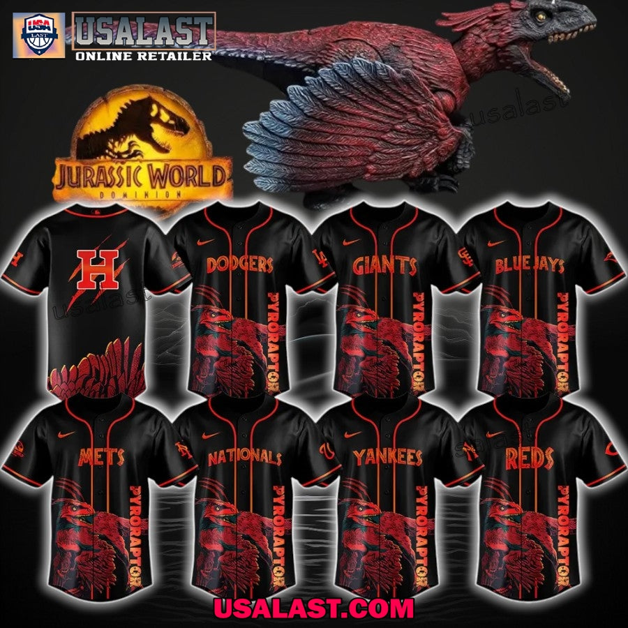 MLB Team Jurassic World Pyroraptor Jersey Shirt