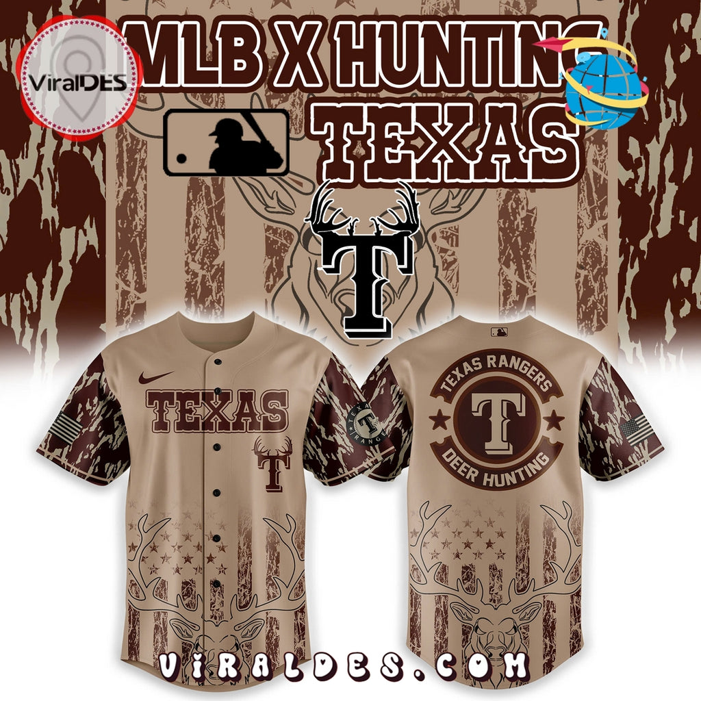 MLB Texas Rangers x Hunting Baseball Jersey