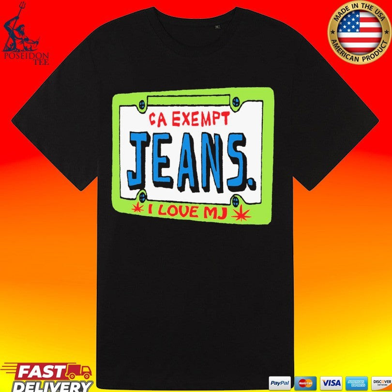 Mom Jeans Car Exempt I Love Mj Plate T-shirt