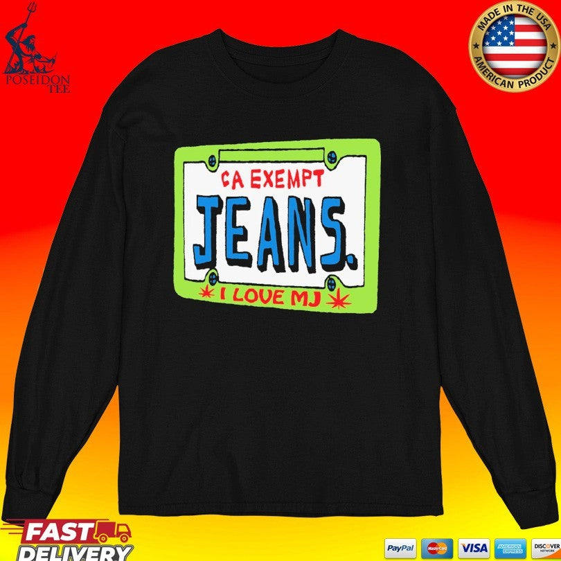 Mom Jeans Car Exempt I Love Mj Plate T-shirt