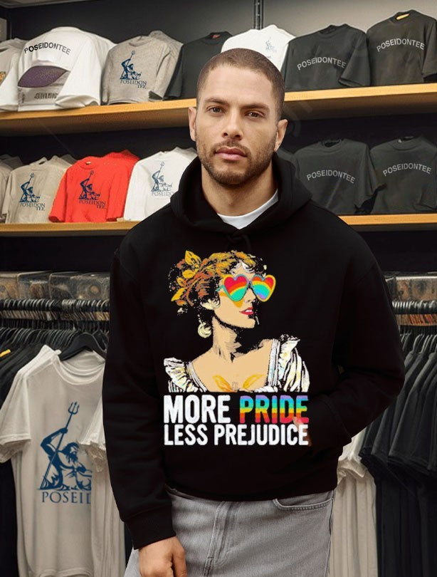 More Pride Less Prejudice Pride And Prejudice Heart Rainbow Glasses Rainbow T-shirt