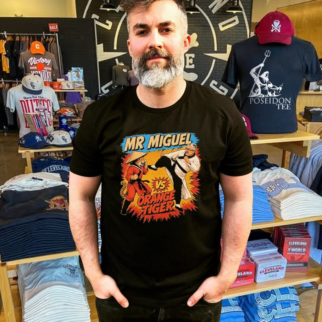 Mr Miguel Vs Orange Tiger Mistah Miguel Kung Fu Cat Design T-shirt