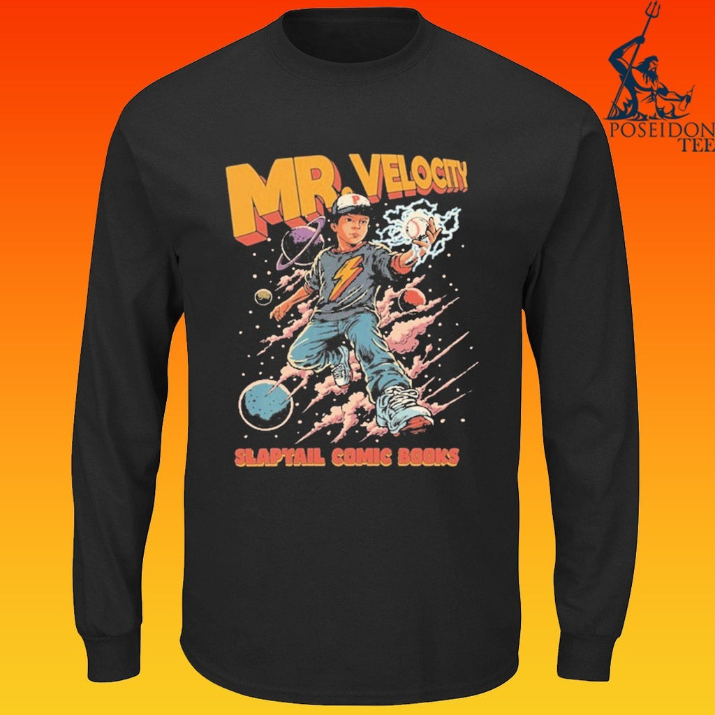 Mr. Velocity Slapyail Comic Books Baseball T-shirt