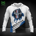 Mustang Ford Blue White 3D Zip Hoodie