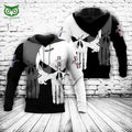 Mustang Skull Logo Black White 3D Hoodie