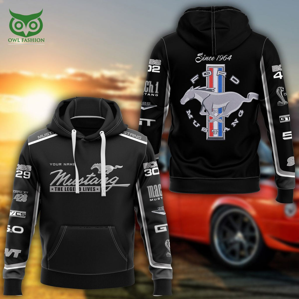 Mustang The Legend Lives Personalized 3D Hoodie