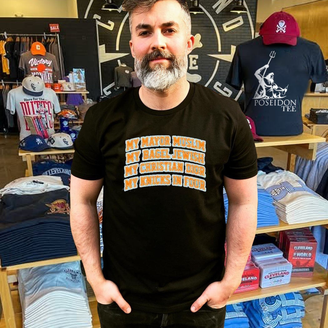 My Mayor Muslim My Bagel Jewish My Christian Fashion My Team In Four T-shirt