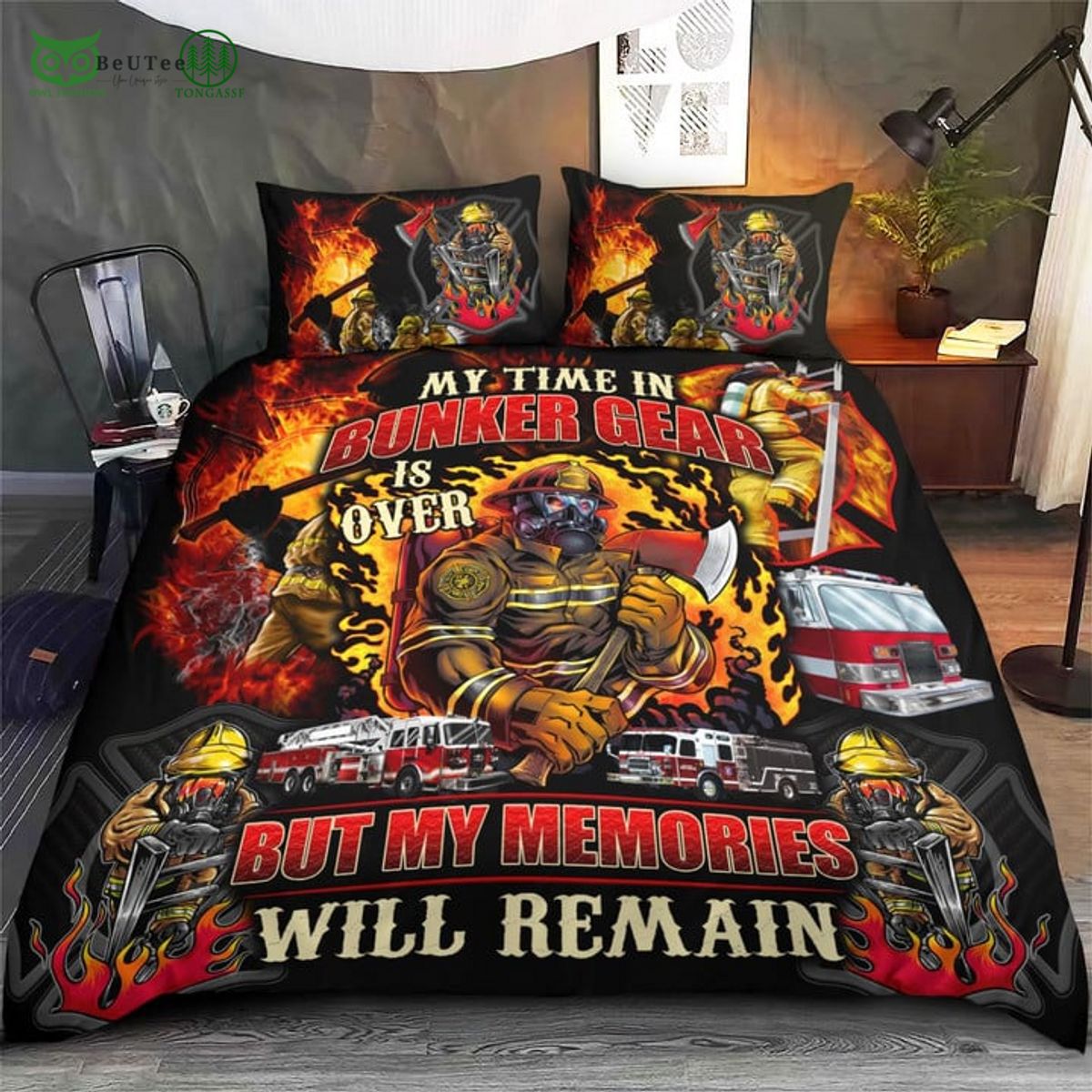 My Time In Bunker Gear My memories will remain bedding set Firefighter