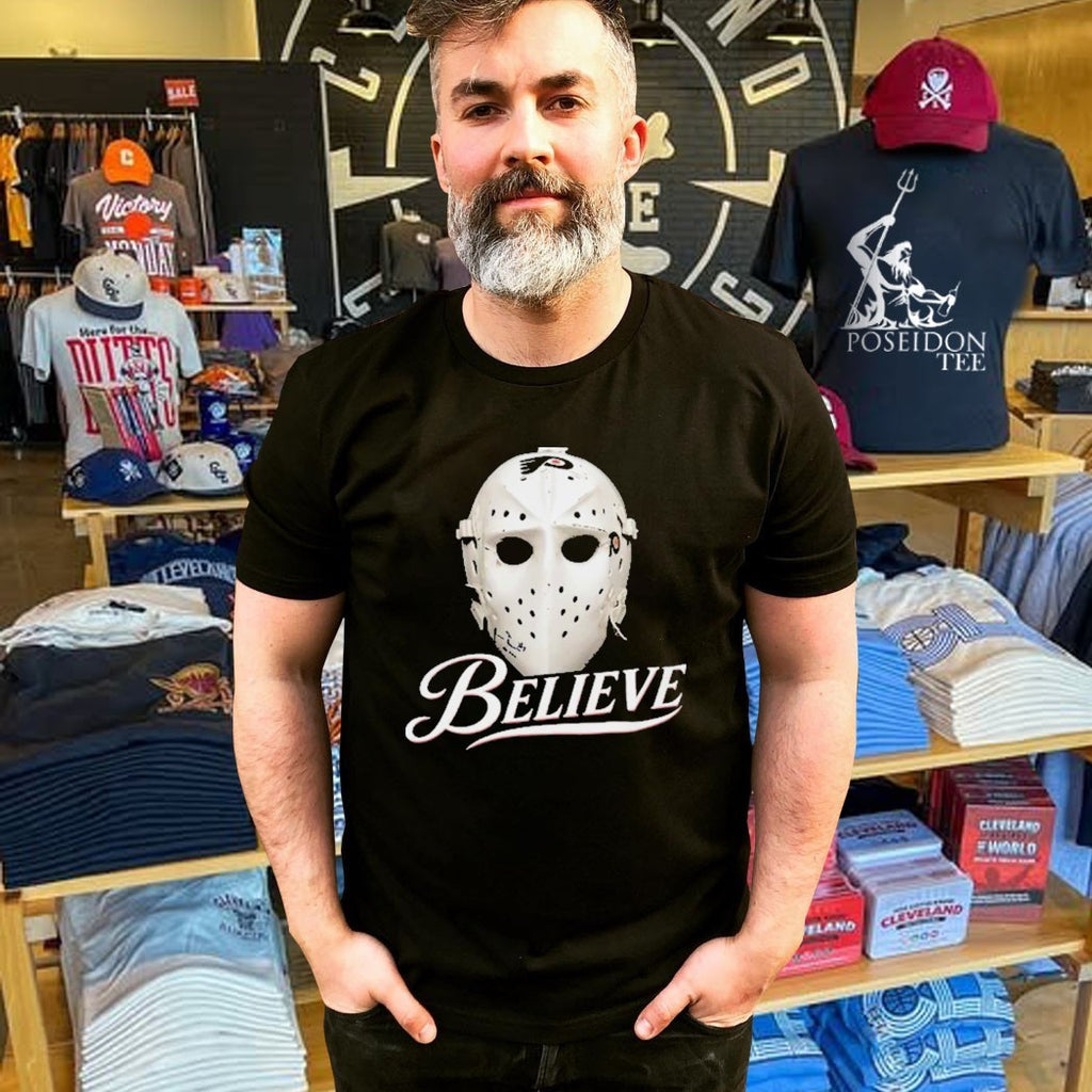 Bernie Parent Ice Hockey Mask Believe T-shirt