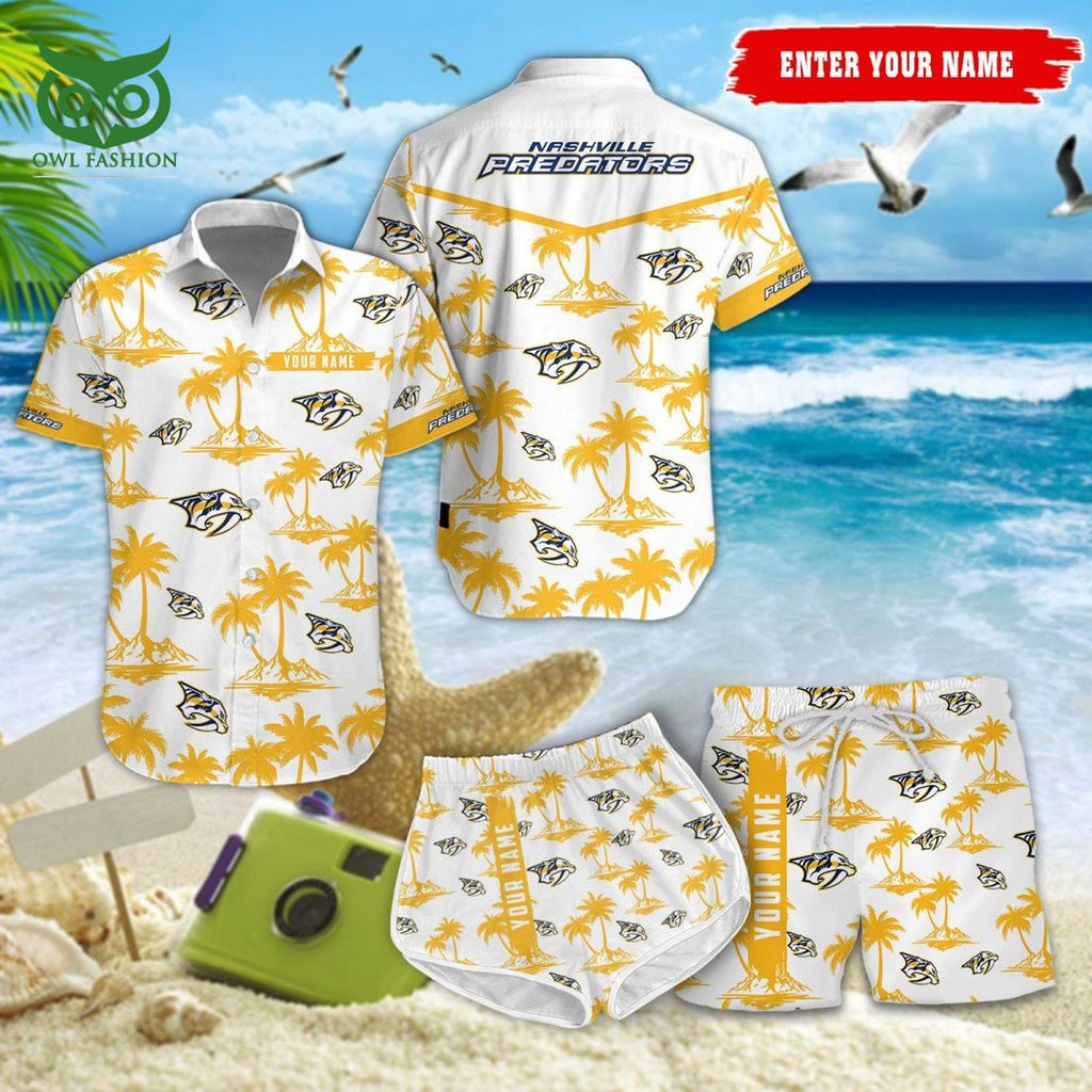Nashville Predators Coconut NHL Hawaiian Shirt Shorts