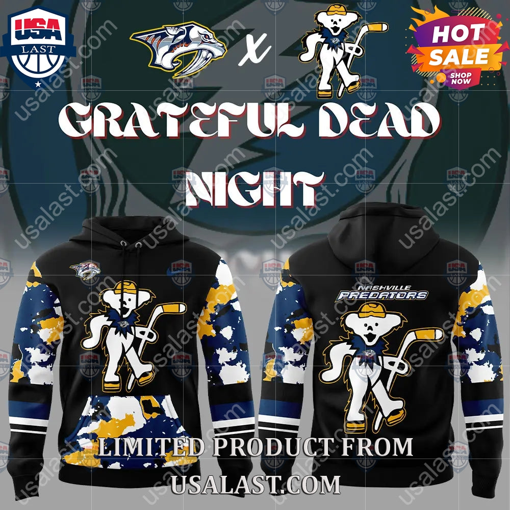 Nashville Predators NHL Grateful Dead Night Peanuts Hoodie