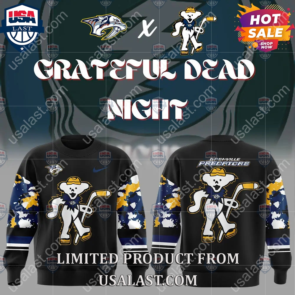 Nashville Predators NHL Grateful Dead Night Peanuts Hoodie
