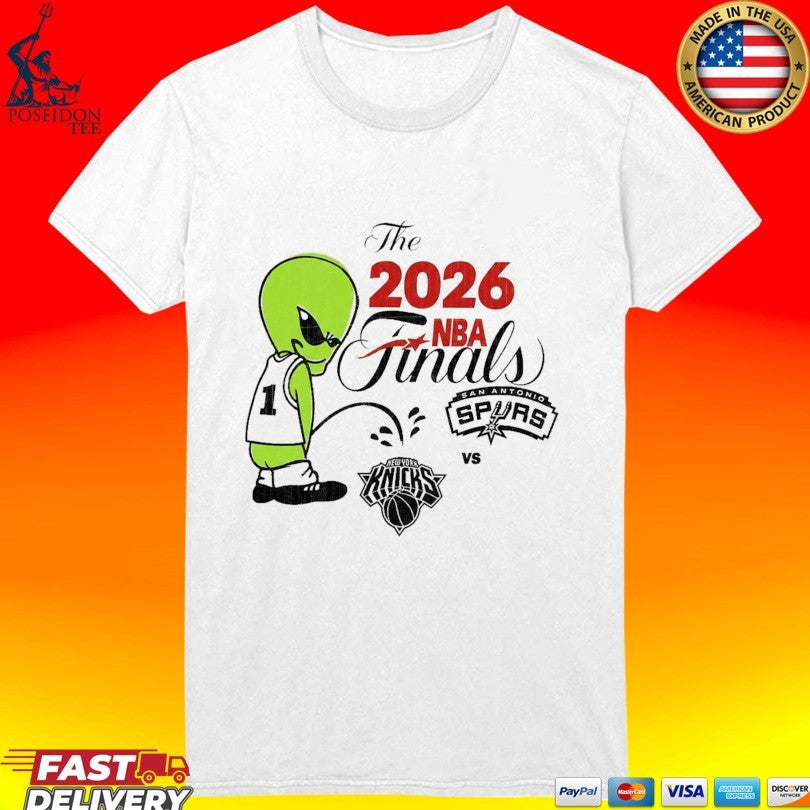 NBA Finals Spurs Wemby Alien Pee On Knicks T-shirt