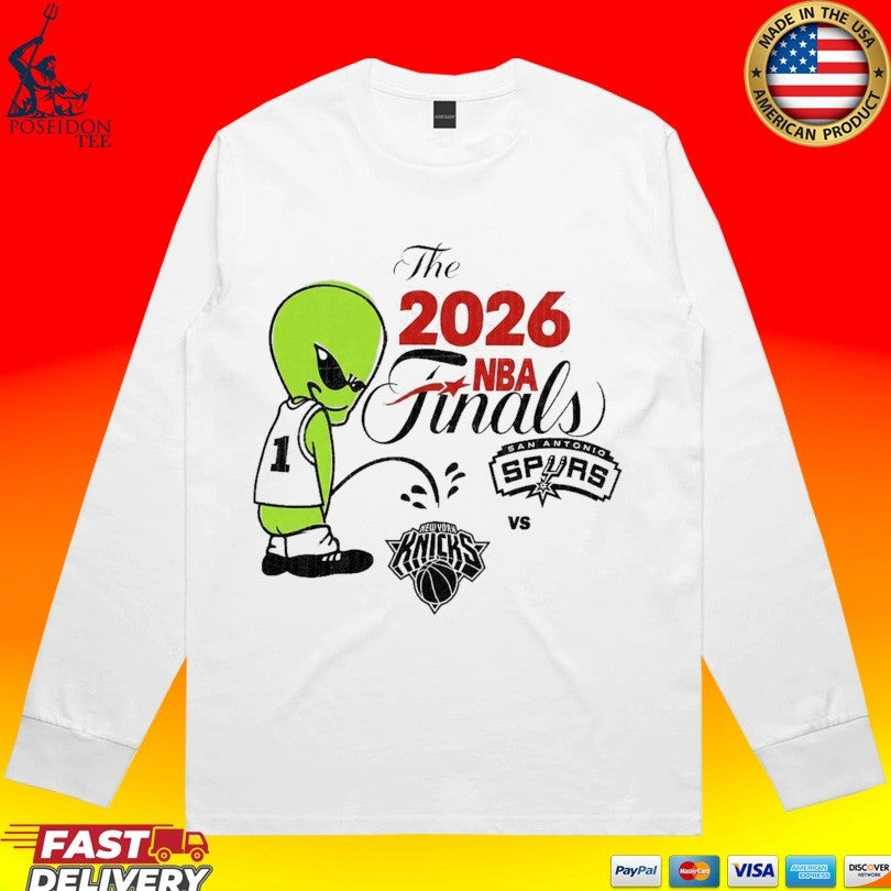 NBA Finals Spurs Wemby Alien Pee On Knicks T-shirt