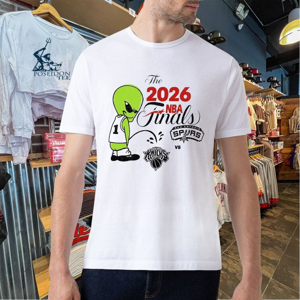 NBA Finals Spurs Wemby Alien Pee On Knicks T-shirt
