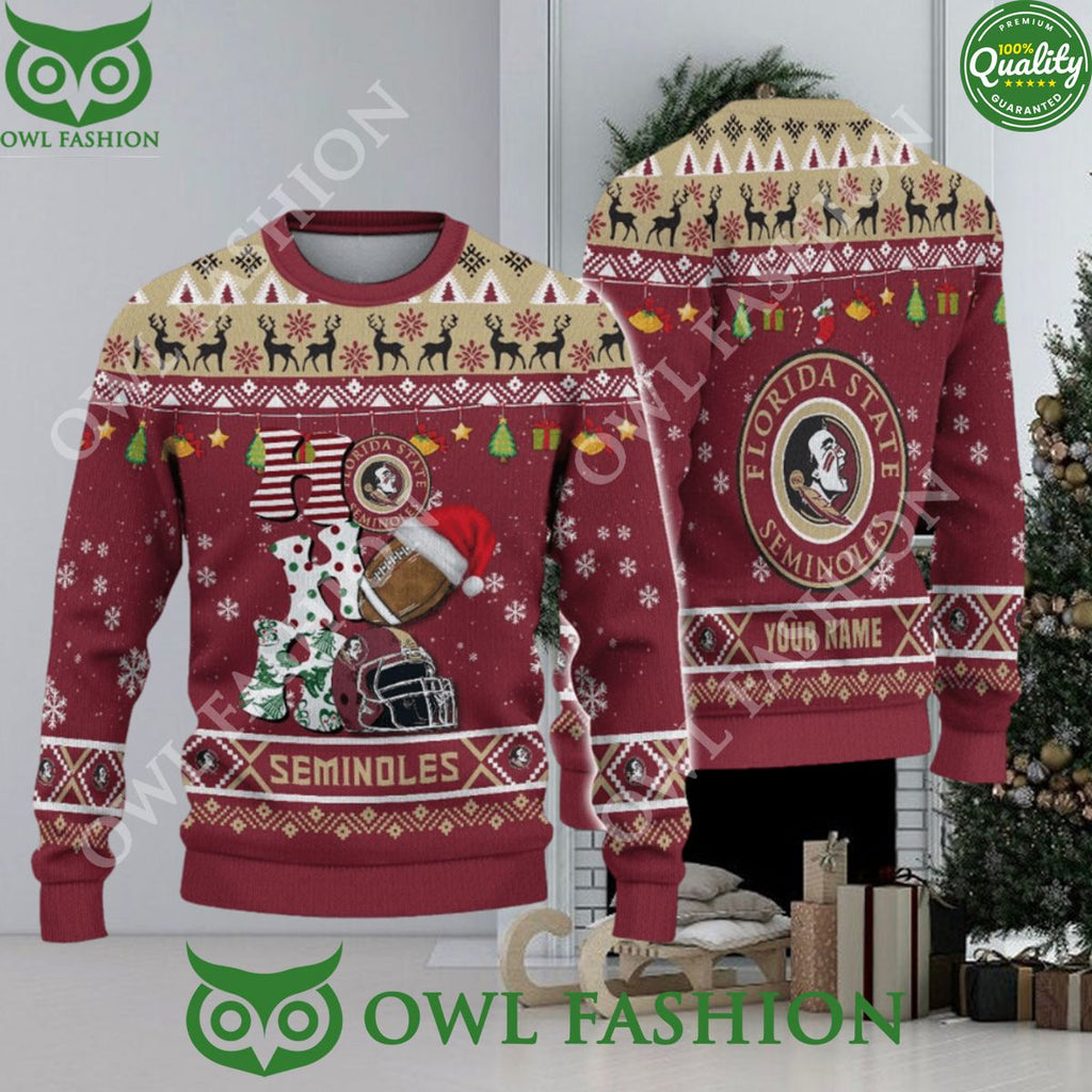NCAA Florida State Seminoles HO HO HO Ugly Custom Christmas Sweater Jumper