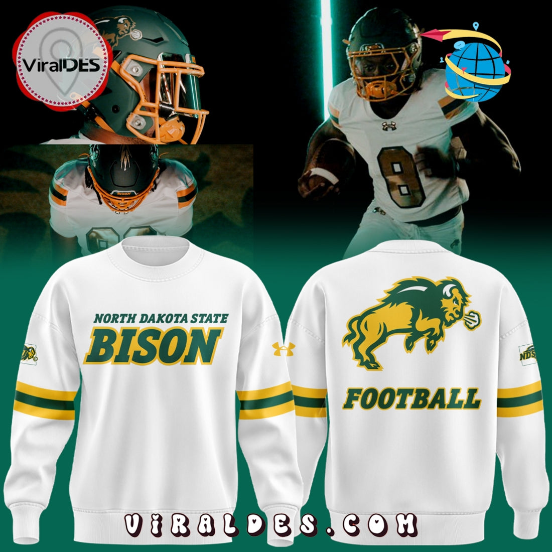 NDSU Football White Hoodie 2025