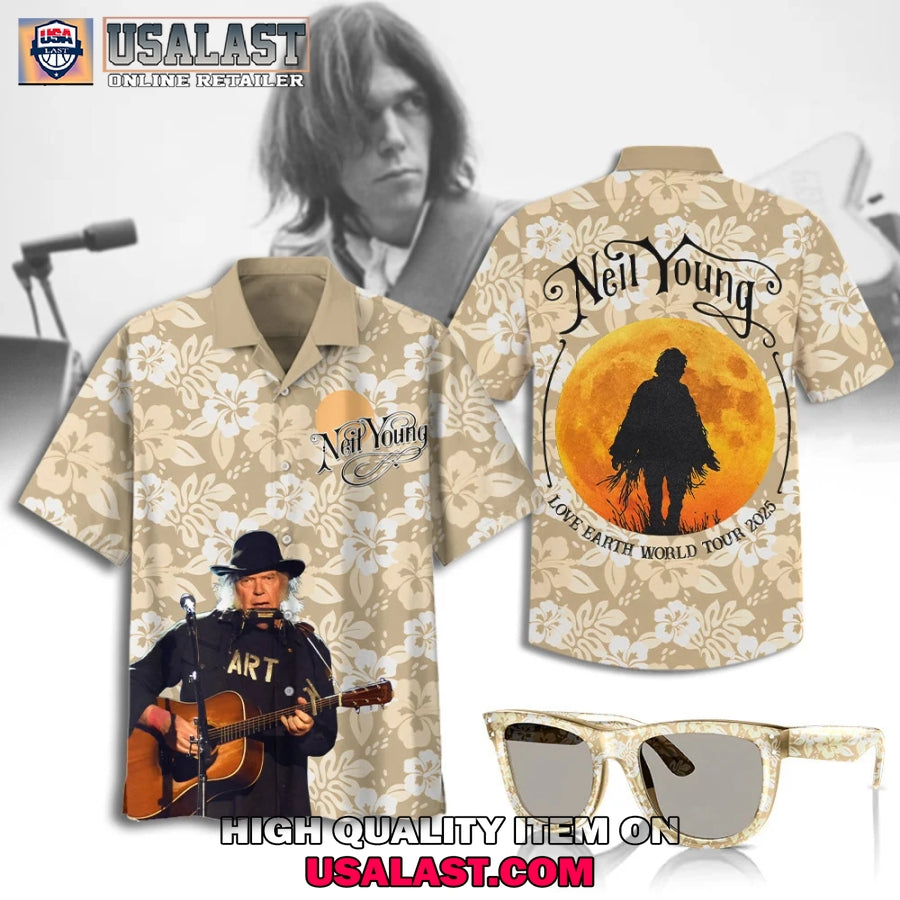 Neil Young Love Earth World Tour 2025 Hawaiian Shirt