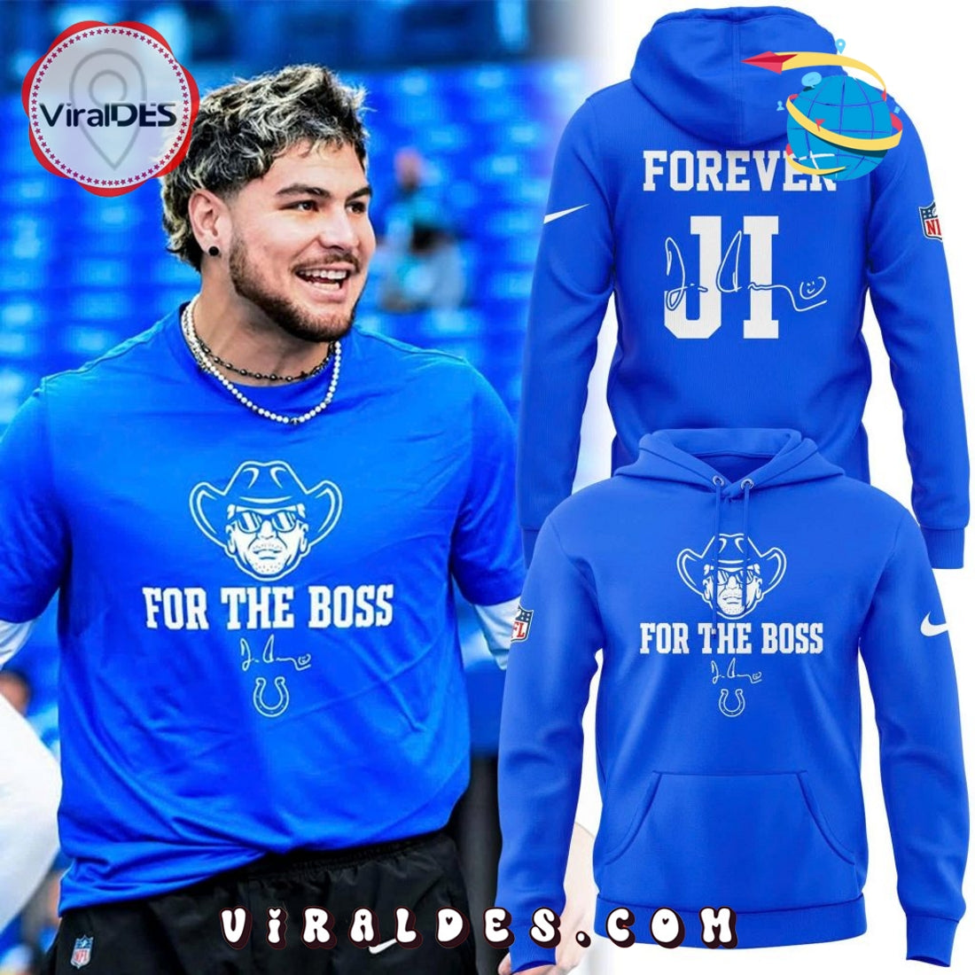 New Forever Indianapolis Colts For the Boss Hoodie