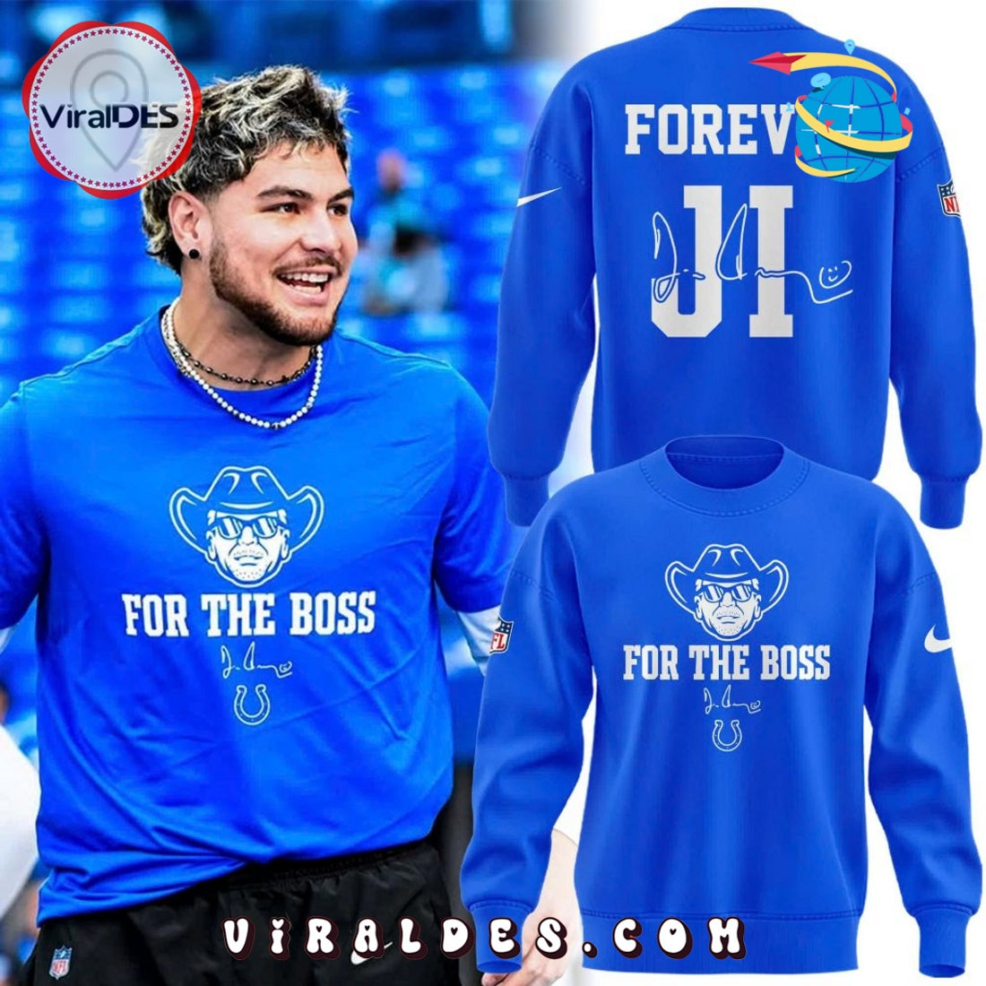 New Forever Indianapolis Colts For the Boss Hoodie