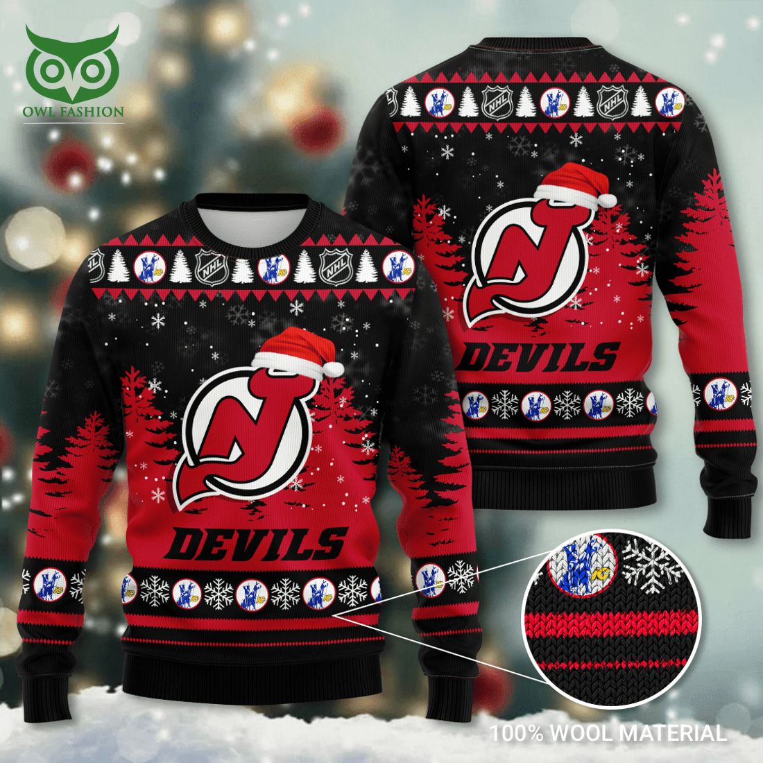 New Jersey Devils NHL Ice Hockey 3D Ugly Sweater